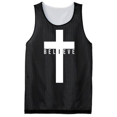 Believe Christian Cross Religious Mesh Reversible Basketball Jersey Tank