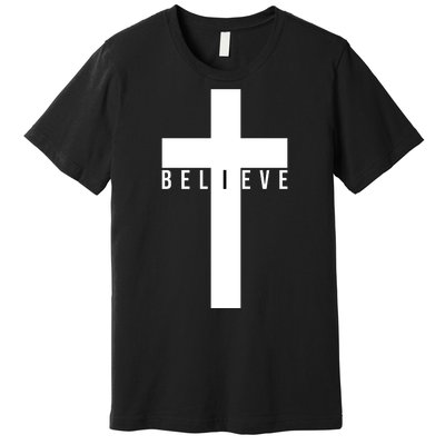 Believe Christian Cross Religious Premium T-Shirt