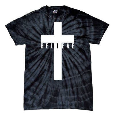 Believe Christian Cross Religious Tie-Dye T-Shirt