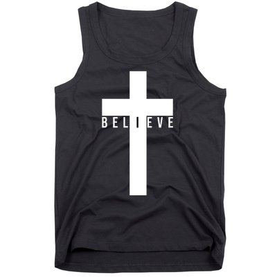 Believe Christian Cross Religious Tank Top