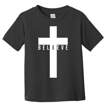 Believe Christian Cross Religious Toddler T-Shirt
