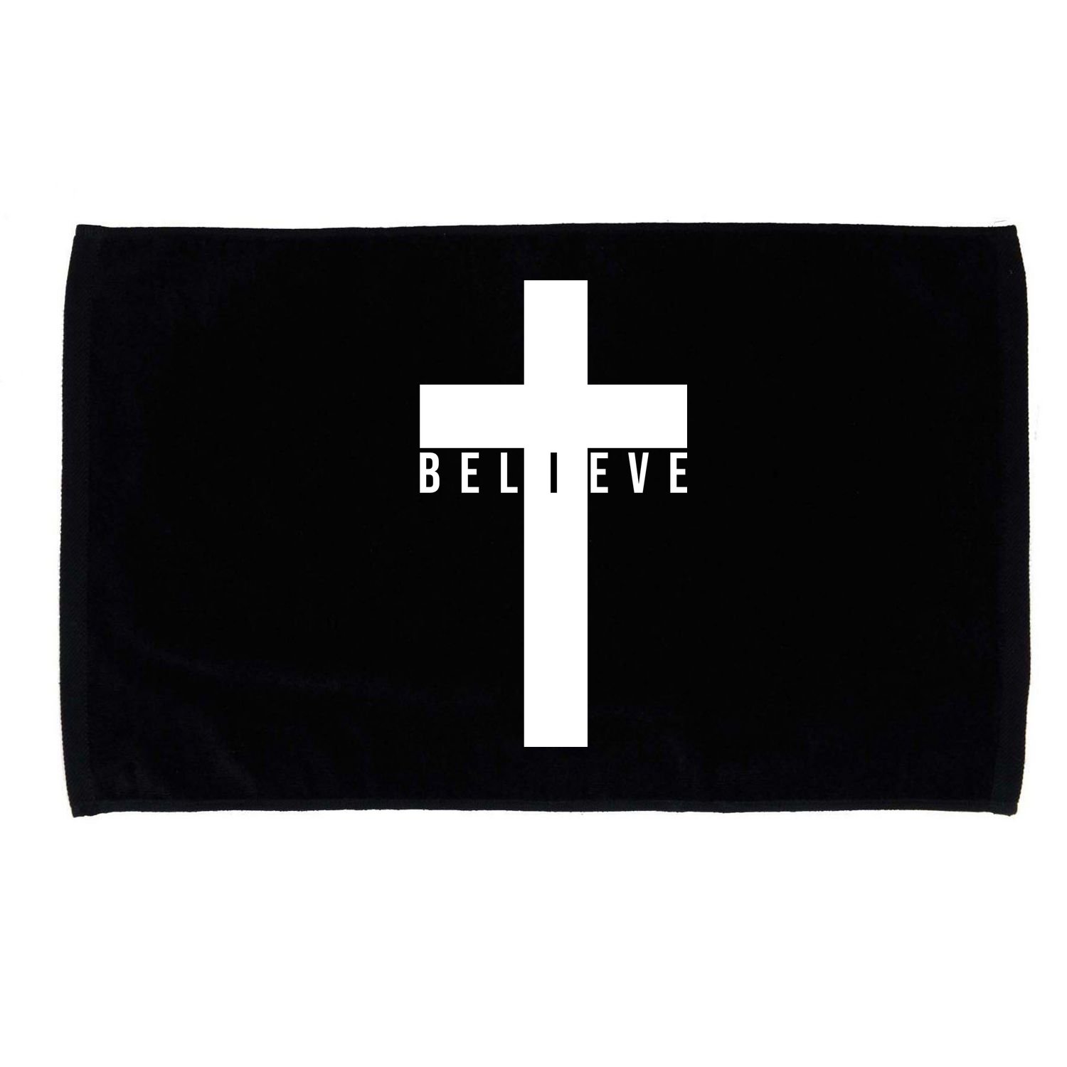 Believe Christian Cross Religious Microfiber Hand Towel