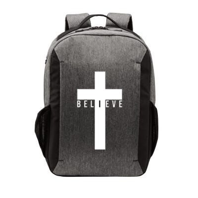 Believe Christian Cross Religious Vector Backpack