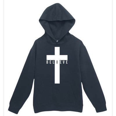 Believe Christian Cross Religious Urban Pullover Hoodie