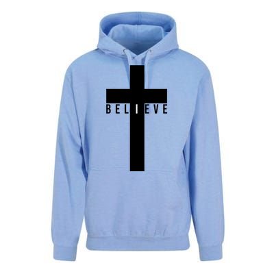 Believe Christian Cross Religious Unisex Surf Hoodie