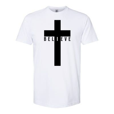 Believe Christian Cross Religious Softstyle® CVC T-Shirt