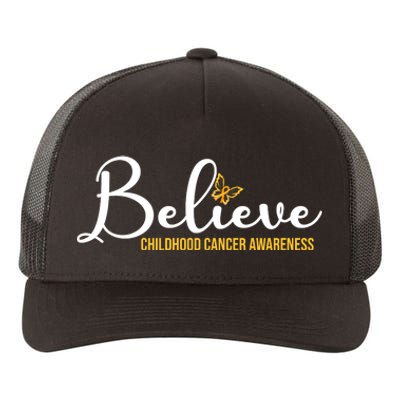 Believe Childhood Cancer Awareness Yupoong Adult 5-Panel Trucker Hat