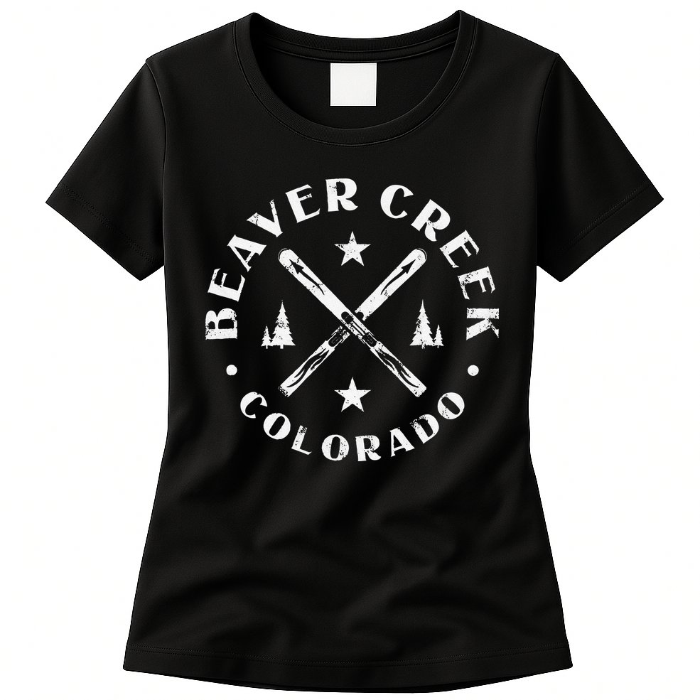 Beaver Creek Colorado Ski Mountain Skiing Skier Womens T-Shirt