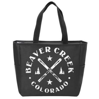 Beaver Creek Colorado Ski Mountain Skiing Skier Zip Tote Bag