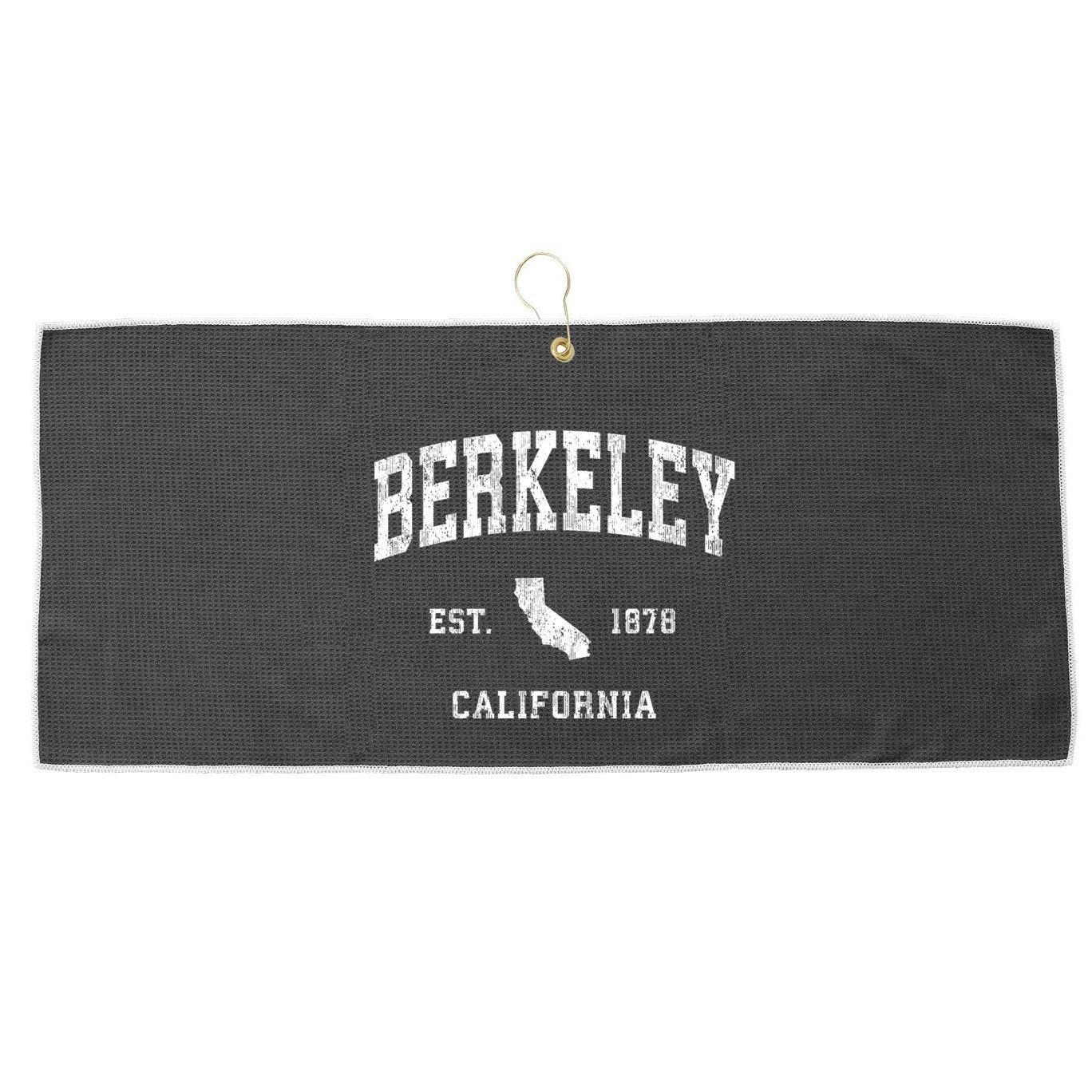 Berkeley California Ca Vintage Athletic Large Microfiber Waffle Golf Towel