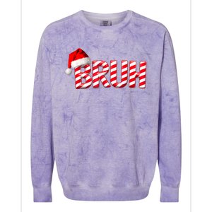 Bruh Christmas Candy Cane For Teen Boy Funny Xmas Bruh Colorblast Crewneck Sweatshirt