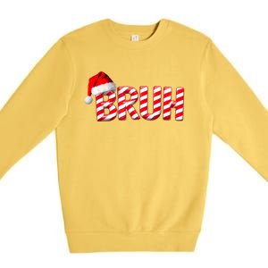 Bruh Christmas Candy Cane For Teen Boy Funny Xmas Bruh Premium Crewneck Sweatshirt