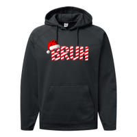 Bruh Christmas Candy Cane For Teen Boy Funny Xmas Bruh Performance Fleece Hoodie