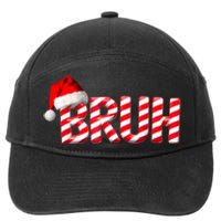 Bruh Christmas Candy Cane For Teen Boy Funny Xmas Bruh 7-Panel Snapback Hat