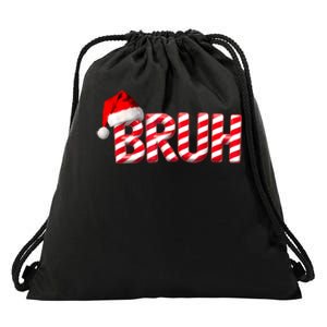 Bruh Christmas Candy Cane For Teen Boy Funny Xmas Bruh Drawstring Bag