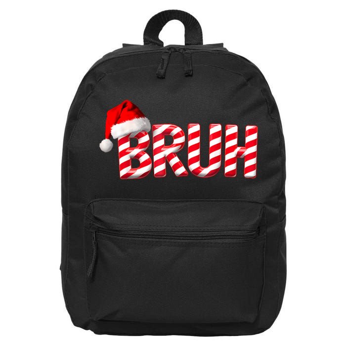 Bruh Christmas Candy Cane For Teen Boy Funny Xmas Bruh 16 in Basic Backpack