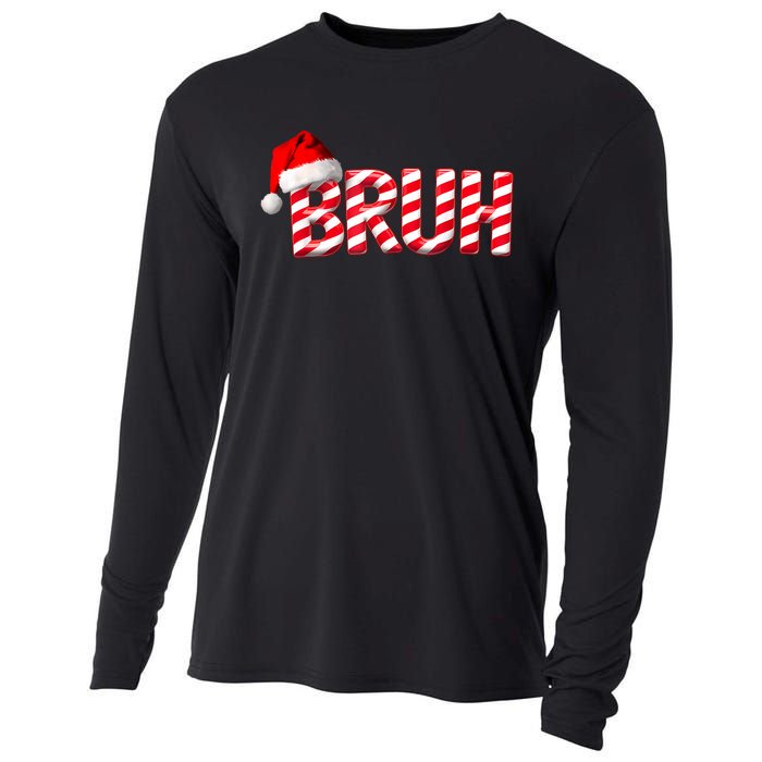 Bruh Christmas Candy Cane For Teen Boy Funny Xmas Bruh Cooling Performance Long Sleeve Crew