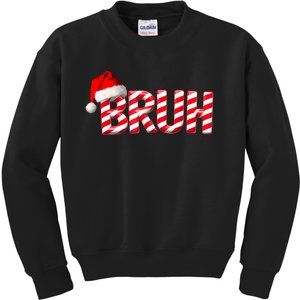 Bruh Christmas Candy Cane For Teen Boy Funny Xmas Bruh Kids Sweatshirt