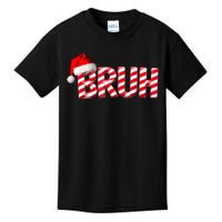 Bruh Christmas Candy Cane For Teen Boy Funny Xmas Bruh Kids T-Shirt