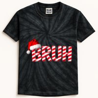 Bruh Christmas Candy Cane For Teen Boy Funny Xmas Bruh Kids Tie-Dye T-Shirt