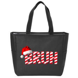 Bruh Christmas Candy Cane For Teen Boy Funny Xmas Bruh Zip Tote Bag