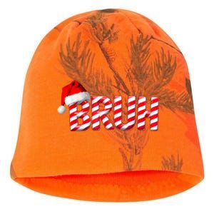 Bruh Christmas Candy Cane For Teen Boy Funny Xmas Bruh Kati - Camo Knit Beanie