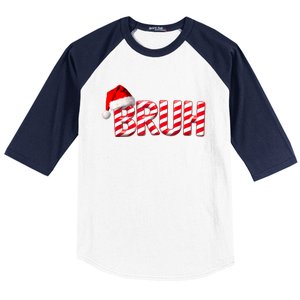 Bruh Christmas Candy Cane For Teen Boy Funny Xmas Bruh Baseball Sleeve Shirt