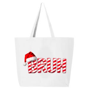 Bruh Christmas Candy Cane For Teen Boy Funny Xmas Bruh 25L Jumbo Tote