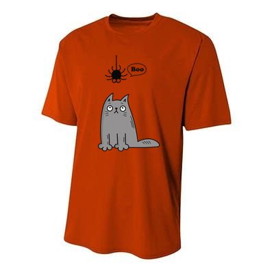 Boo Cute Cat And Spider Halloween Costume For Women Or Youth Performance Sprint T-Shirt