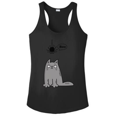 Boo Cute Cat And Spider Halloween Costume For Women Or Ladies PosiCharge Competitor Racerback Tank