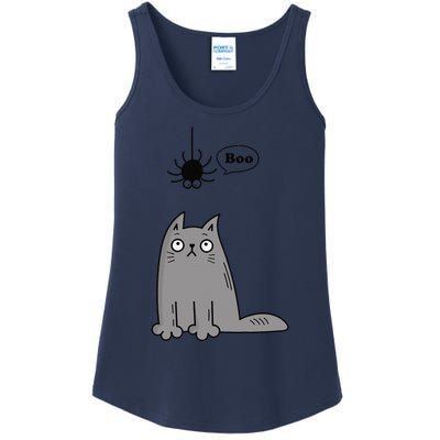 Boo Cute Cat And Spider Halloween Costume For Women Or Ladies Essential Tank