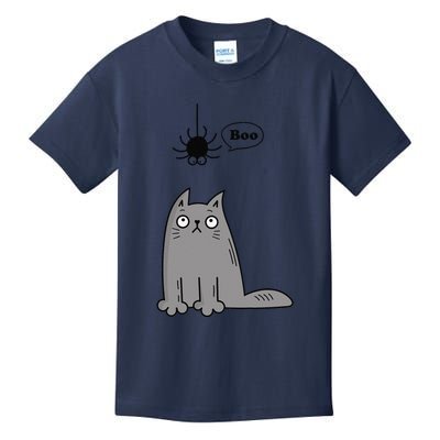 Boo Cute Cat And Spider Halloween Costume For Women Or Kids T-Shirt