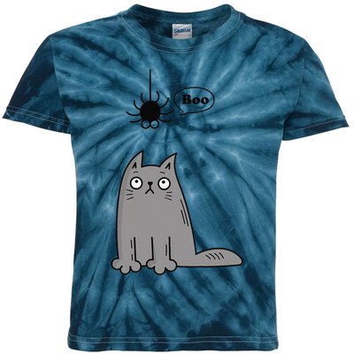 Boo Cute Cat And Spider Halloween Costume For Women Or Kids Tie-Dye T-Shirt