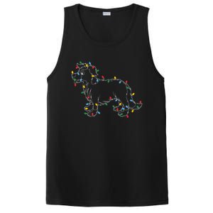 Border Collie Christmas Lights Dog Lover Ugly Sweater Xmas Cool Gift PosiCharge Competitor Tank