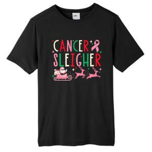 Breast Cancer Christmas Pink Ribbon Santa Sleigh Reindeer  Tall Fusion ChromaSoft Performance T-Shirt