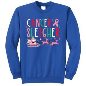 Breast Cancer Christmas Pink Ribbon Santa Sleigh Reindeer  Sweatshirt