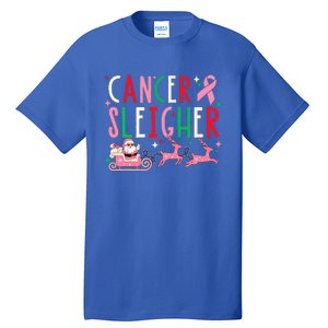 Breast Cancer Christmas Pink Ribbon Santa Sleigh Reindeer  Tall T-Shirt