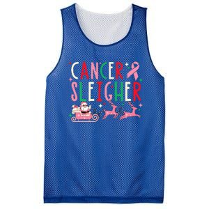 Breast Cancer Christmas Pink Ribbon Santa Sleigh Reindeer  Mesh Reversible Basketball Jersey Tank