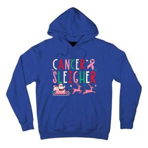 Breast Cancer Christmas Pink Ribbon Santa Sleigh Reindeer  Tall Hoodie