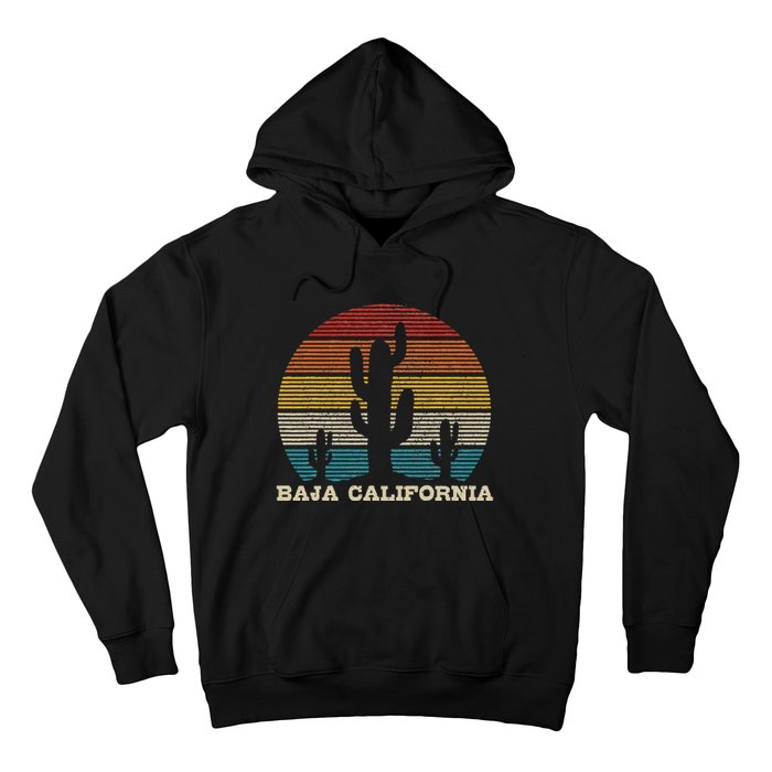 Baja California Cactus Vintage Retro Desert Souvenir Gift Hoodie