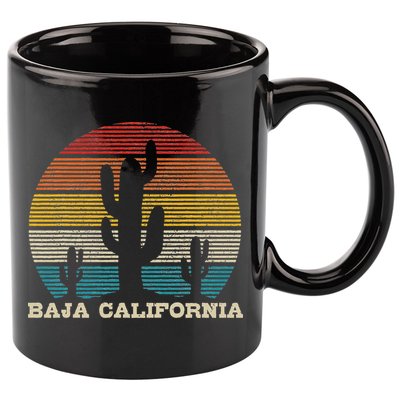 Baja California Cactus Vintage Retro Desert Souvenir Gift 11oz C Handle Ceramic Mug