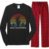 Baja California Cactus Vintage Retro Desert Souvenir Gift Long Sleeve Pajama Set