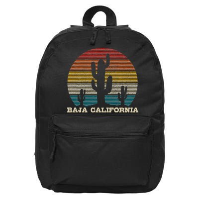 Baja California Cactus Vintage Retro Desert Souvenir Gift 16 in Basic Backpack
