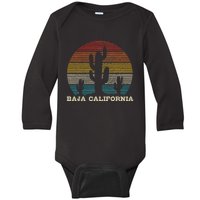 Baja California Cactus Vintage Retro Desert Souvenir Gift Baby Long Sleeve Bodysuit