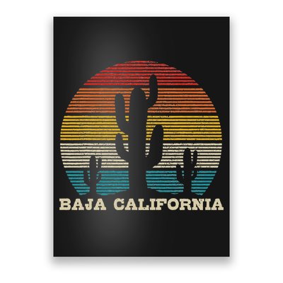 Baja California Cactus Vintage Retro Desert Souvenir Gift Poster