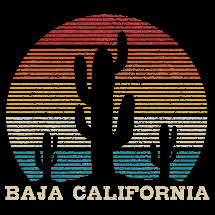 Baja California Cactus Vintage Retro Desert Souvenir Gift Baby Bodysuit