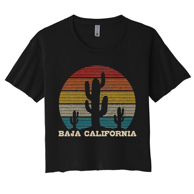 Baja California Cactus Vintage Retro Desert Souvenir Gift Crop Top
