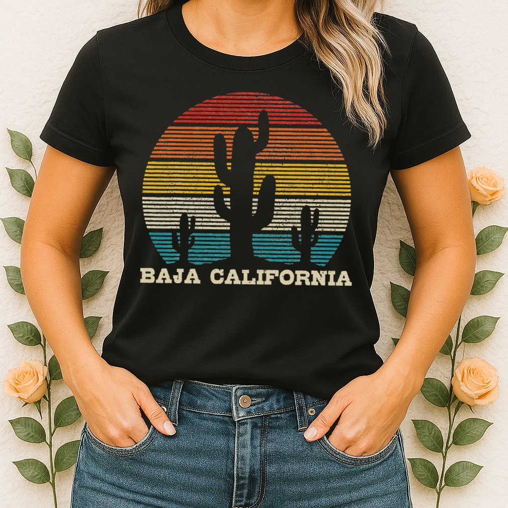 Baja California Cactus Vintage Retro Desert Souvenir Gift Womens T-Shirt