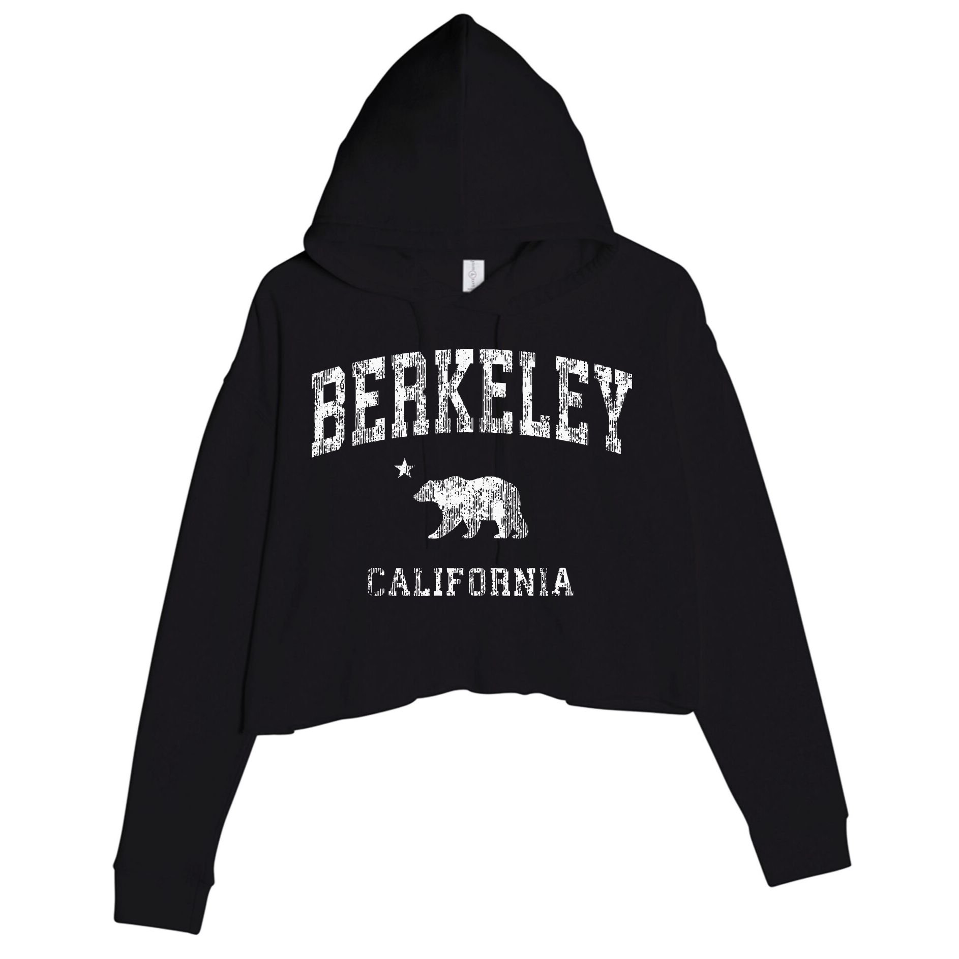Berkeley California CA Vintage Distressed Sports Design Crop Fleece Hoodie