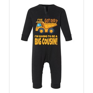 Big Cousin Construction Dump Truck Baby Announcement Infant Fleece One Piece